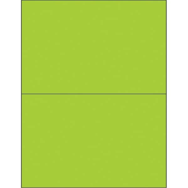 Bondad 8.5 x 5.5 in. Fluorescent Green Removable Rectangle Laser Labels, 200PK BO2822810 - main